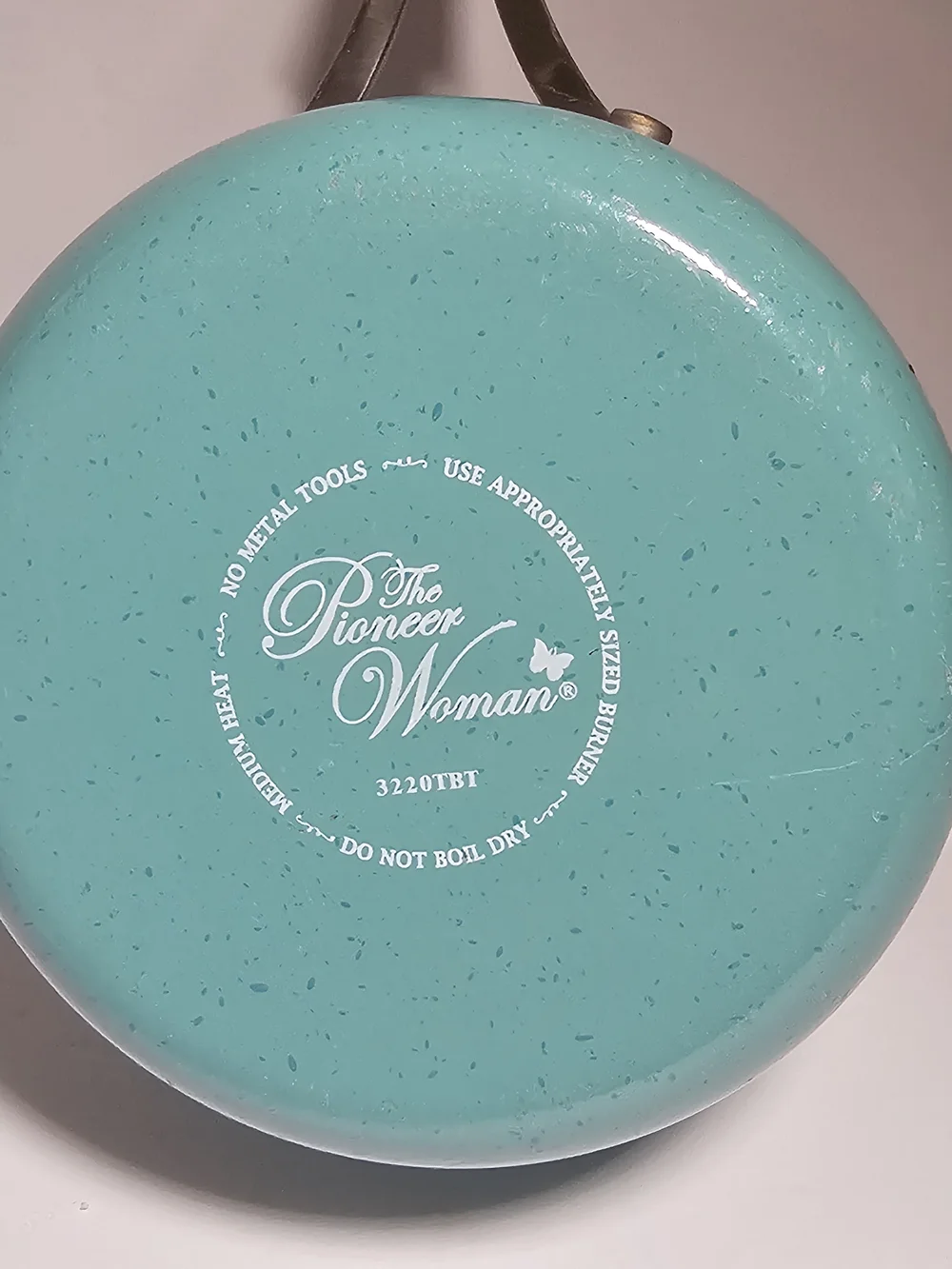 The Pioneer Woman Teal Saucepan Speckled Enamel Aluminum Non Stick No Lid